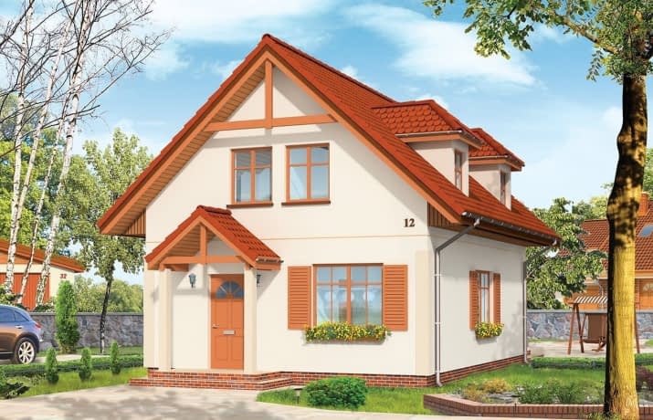 Projekt domu Pierwszy Dom – wizualizacja od frontu