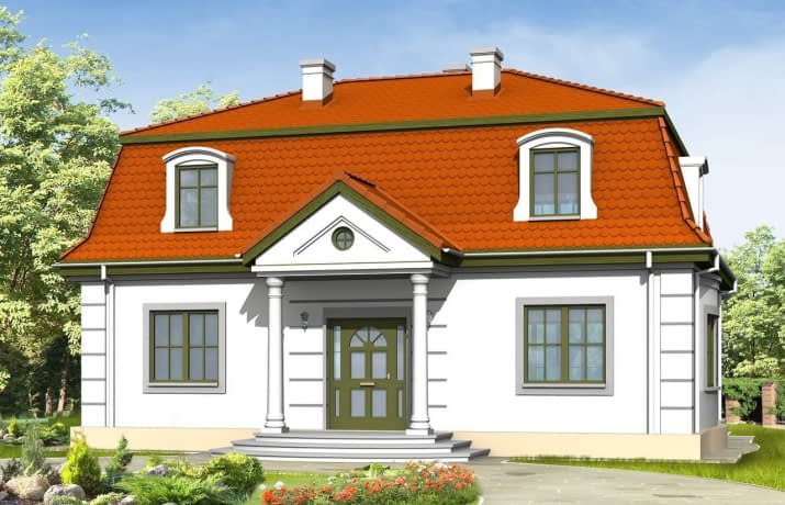 Projekt domu Retro – wizualizacja od frontu