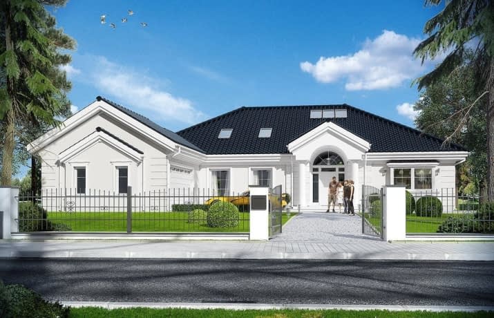 Projekt domu Rezydencja Parkowa 3 – wizualizacja od frontu 1