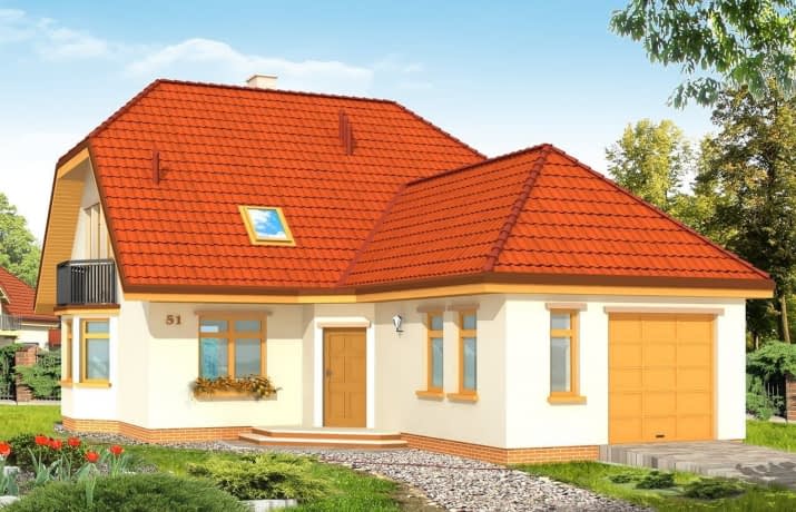 Projekt domu Solidny – wizualizacja od frontu
