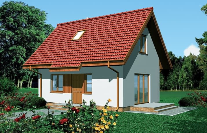 Projekt domu Sosenka – wizualizacja od frontu