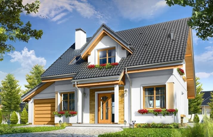 Projekt domu Spokojny – wnętrze domu – pokój 1