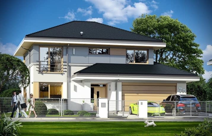 Projekt domu Sydney – wizualizacja od frontu