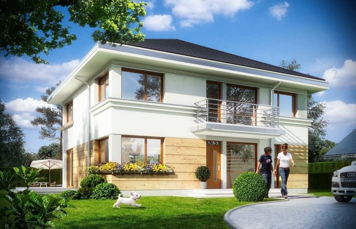 Projekt domu Szafir – wizualizacja od frontu
