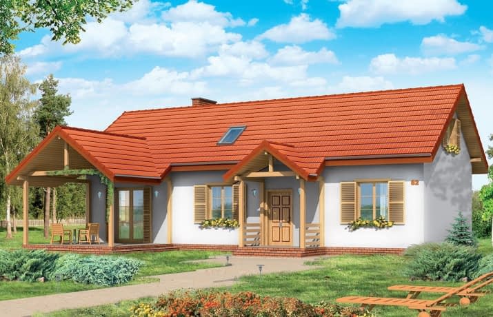 Projekt domu Szczygieł – wizualizacja od frontu 1