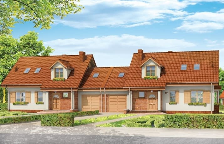 Projekt domu Szkwał – wizualizacja od frontu