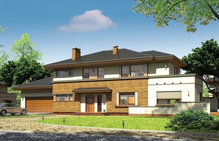 Projekt domu Verona – wizualizacja od frontu