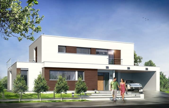 Projekt domu Willa l' Azur – wizualizacja od frontu