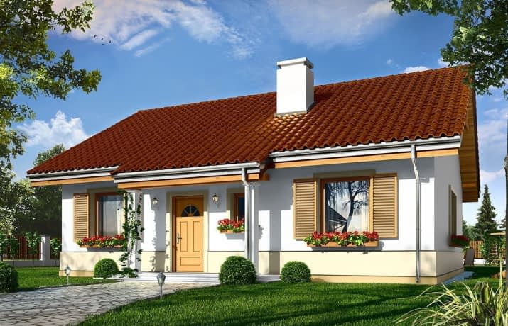 Projekt domu Żabka – wizualizacja od frontu