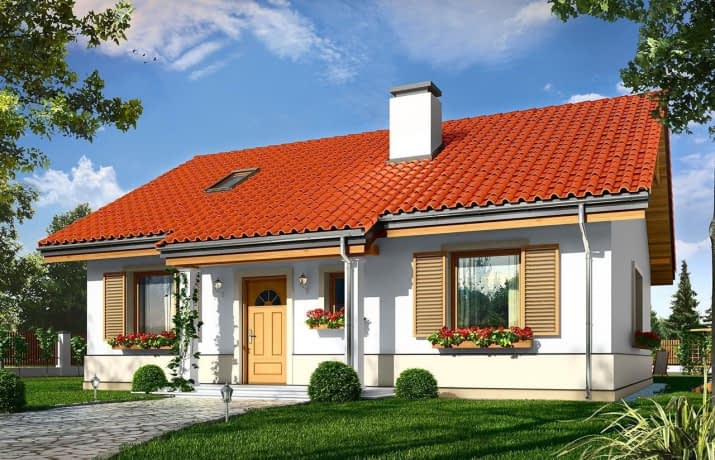 Projekt domu Żabka 2 – wizualizacja od frontu