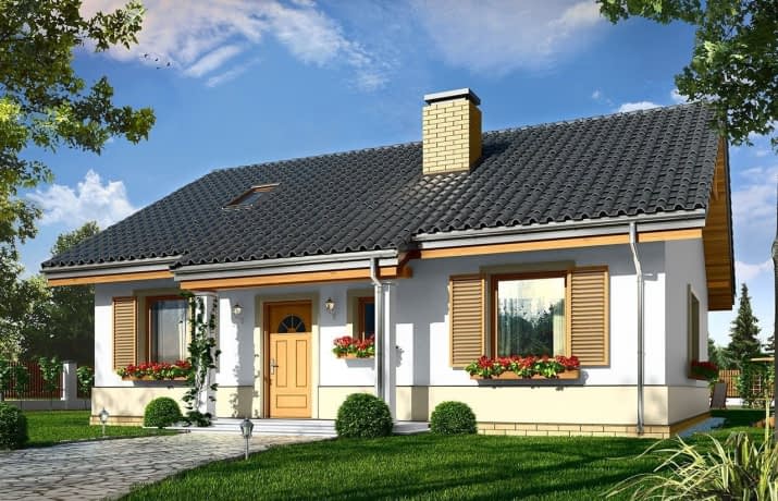 Projekt domu Żabka 3 – wizualizacja od frontu
