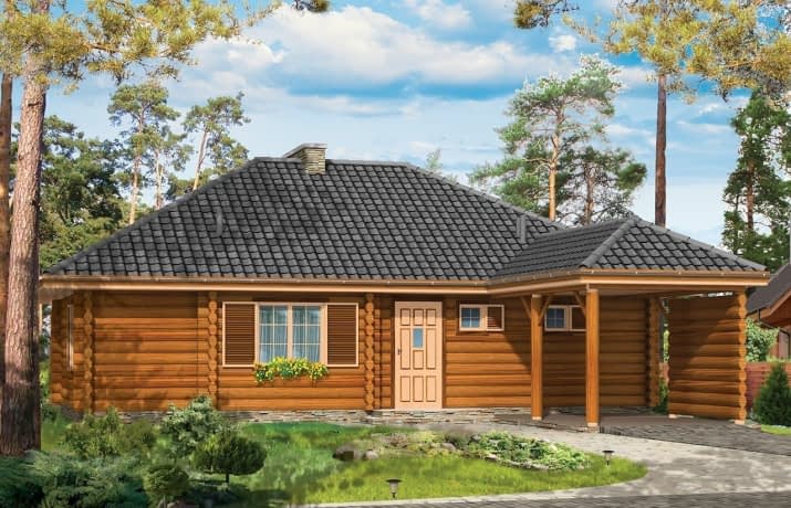 Projekt domu Zagajnik – wizualizacja od frontu