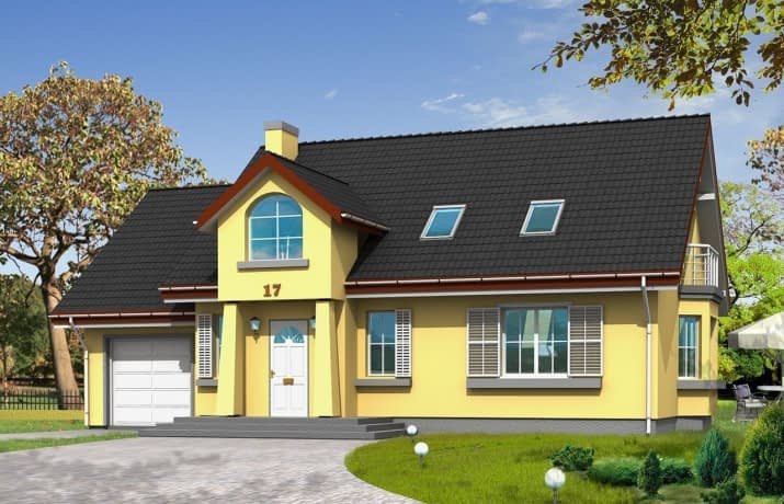 Projekt domu Zgrabny 2 – wizualizacja od frontu