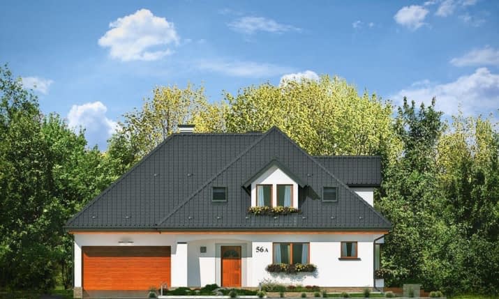 Projekt domu Agnieszka 3 B – elewacja frontowa