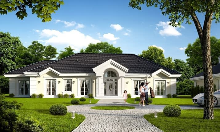 Projekt domu Rezydencja Parkowa 4 – wizualizacja od frontu
