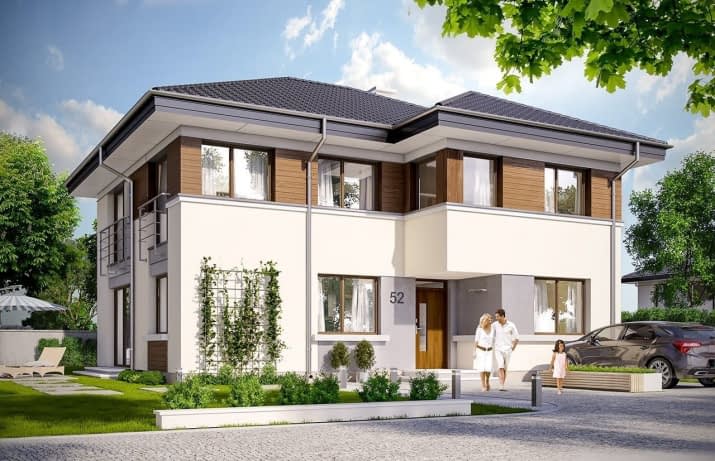 Projekt domu Tytan 2 B – wizualizacja od frontu