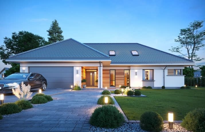 Projekt domu Parterowy 2 wariant B – wizualizacja 1