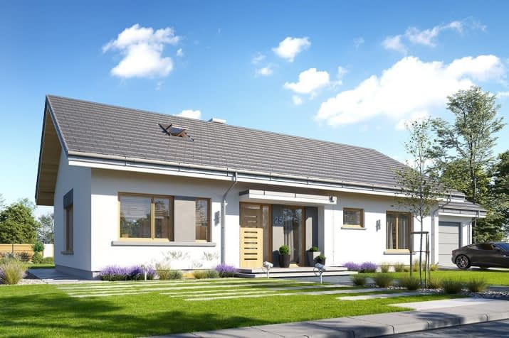 Projekt domu Wymarzony 10 – wizualizacja od frontu