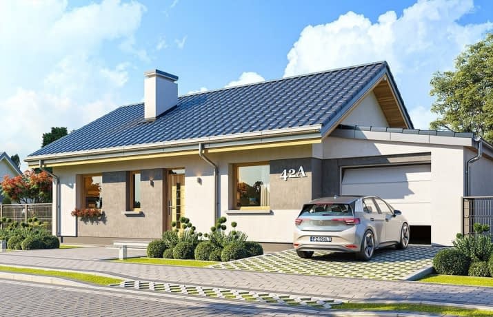 Projekt domu Kasia 4 – wizualizacja od frontu