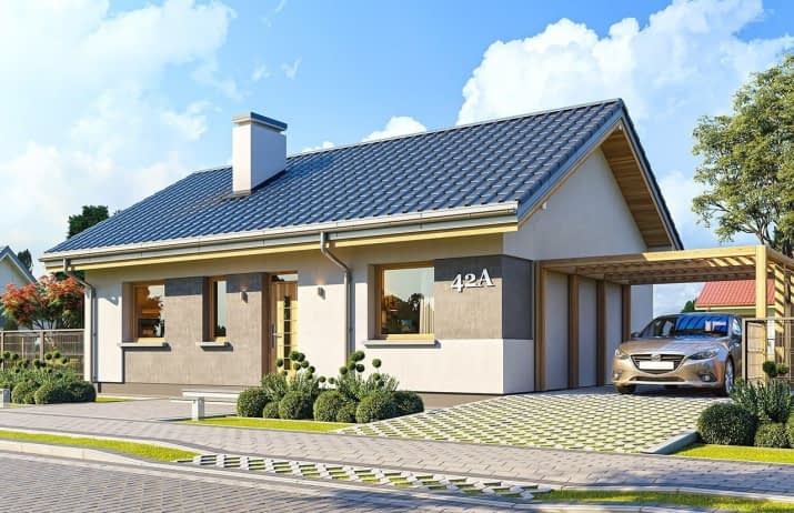 Projekt domu Kasia 2 – wizualizacja od frontu