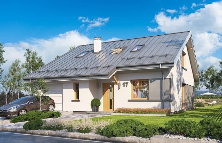 Projekt domu Ambitny – wizualizacja od frontu 1
