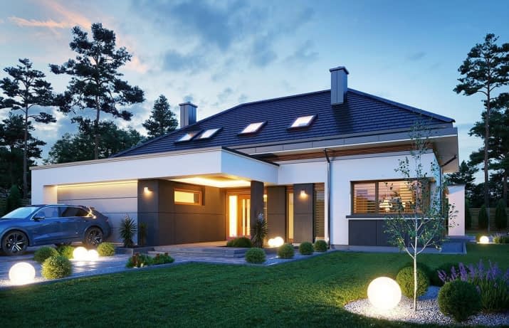 Projekt domu Hiacynt 4 – wizualizacja od frontu 1