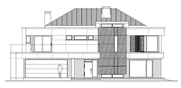 Projekt domu Willa Floryda 2 wariant C – wizualizacja od frontu