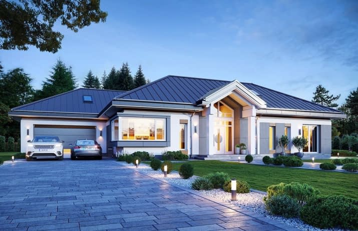 Projekt domu Willa Parkowa 6 modern B – wizualizacja 1