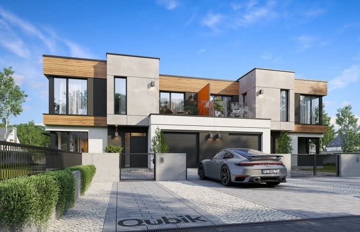 Projekt domu Qubik 3 wariant B – wizualizacja 1