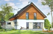 Projekt domu Jurajski – wizualizacja od strony ogrodu