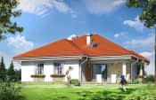 Projekt domu Natalia 3 – wizualizacja od strony ogrodu