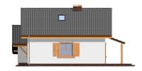 Projekt domu Pchełka z garażem – elewacja boczna prawa