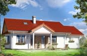 Projekt domu Perełka 2 – wizualizacja od strony ogrodu