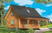 Projekt domu Przepiórka – wizualizacja od strony ogrodu