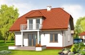 Projekt domu Przytulny – wizualizacja od strony ogrodu