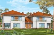 Projekt domu Szmaragd 2 – wizualizacja od strony ogrodu