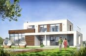 Projekt domu Willa l' Azur – wizualizacja od strony ogrodu