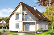 Projekt domu Zalesie – wizualizacja od strony ogrodu