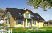 Projekt domu Zgrabny 2 – wizualizacja od strony ogrodu