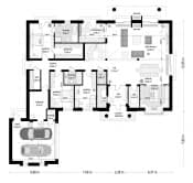 Projekt domu Rezydencja Parkowa 3  B – wizualizacja 3D rzutu parteru