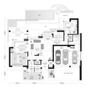 Projekt domu Willa Floryda – wizualizacja 3D rzutu parteru