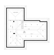 Projekt domu Parterowy 2 – wizualizacja 3D rzutu strychu