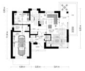 Projekt domu Tango – wizualizacja 3D rzutu parteru