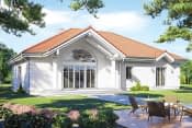 Projekt domu Rezydencja Parkowa 3 D – wizualizacja od strony ogrodu