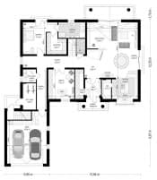 Projekt domu Rezydencja Parkowa 3 D – wizualizacja 3D rzutu parteru