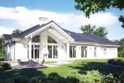 Projekt domu Willa Parkowa C – wizualizacja od strony ogrodu