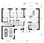 Projekt domu Willa Parkowa 5 – wizualizacja 3D rzutu parteru