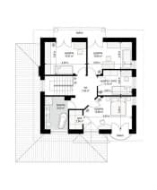 Projekt domu Willa Diamentowa – wizualizacja 3D rzutu piętra