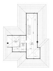 Projekt domu Uroczy – wizualizacja 3D rzutu poddasza