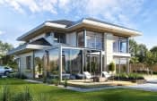 Projekt domu Dom z Widokiem 6 B – wizualizacja od strony ogrodu 1